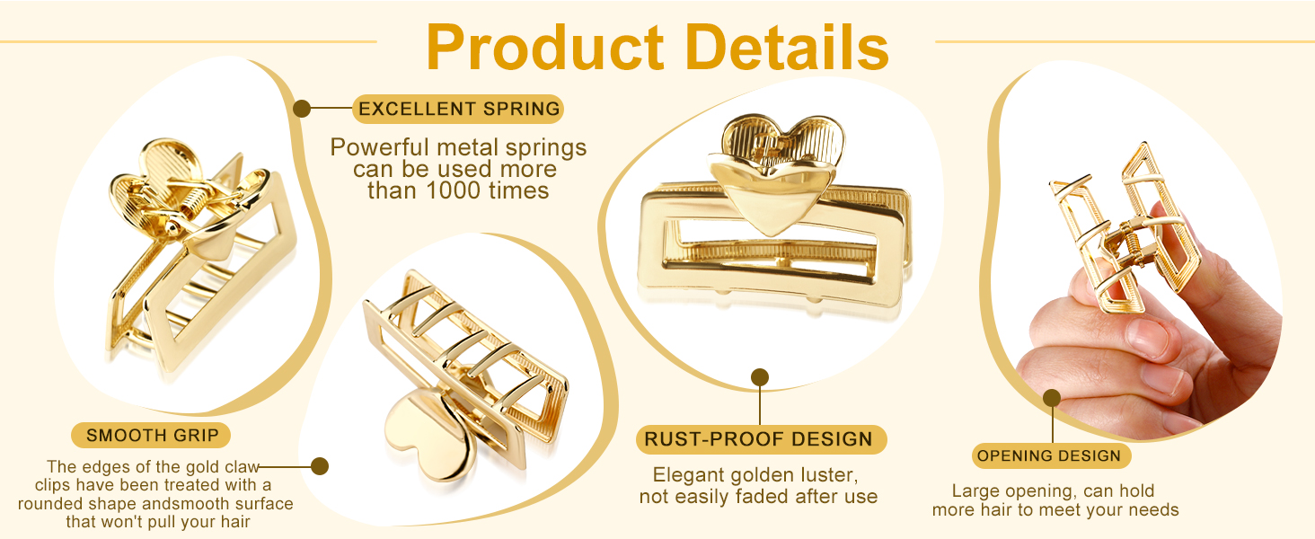 gold hair clips small