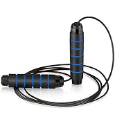 Jump Rope Tangle-Free Adjustable Skipping Rope with Ball Bearings Rapid Speed Jumping Cable for E...