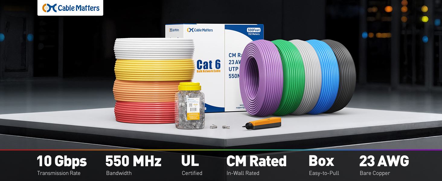 Cable Matters Cat6 ethernet cable bulk for fast and reliable networking connections