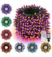 Toodour Halloween Lights RGB String Lights, 131ft 350 LED Orange Purple Halloween Lights String w...