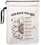 Bible Book Covers for Christian Book Lovers Women with Zipper & Handle, Birthday Reading Day Than...