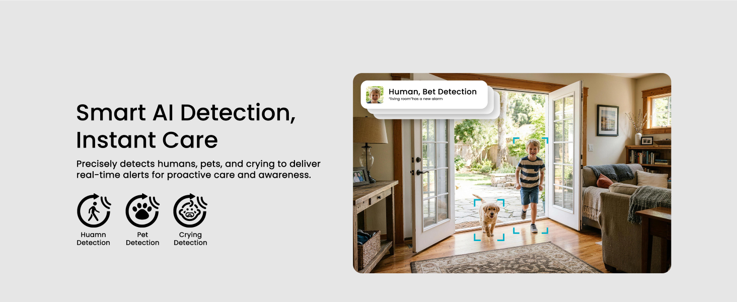 youkey Indoor Security Camare with Smart AI Detection