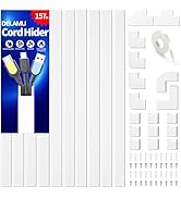 Delamu Cord Hider, 157in Wire Covers for Cords on Wall, Premium Cable Hider Cord Covers for Wires...