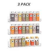 Sezanrpt 15 Inch Acrylic Spice Rack Wall Organizer Set of 3, Clear Acrylic Wall Shelf for Home Or...