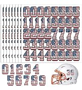 SHANGXING 328 Pcs American Flag Helmet Number Stickers, Red White Blue Patriotic Sports Helmet Nu...