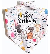 JouiiSiYa Dog Birthday Bandana for Small to Large Dogs, Adjustable Happy Birthday Dog Bandana, Po...