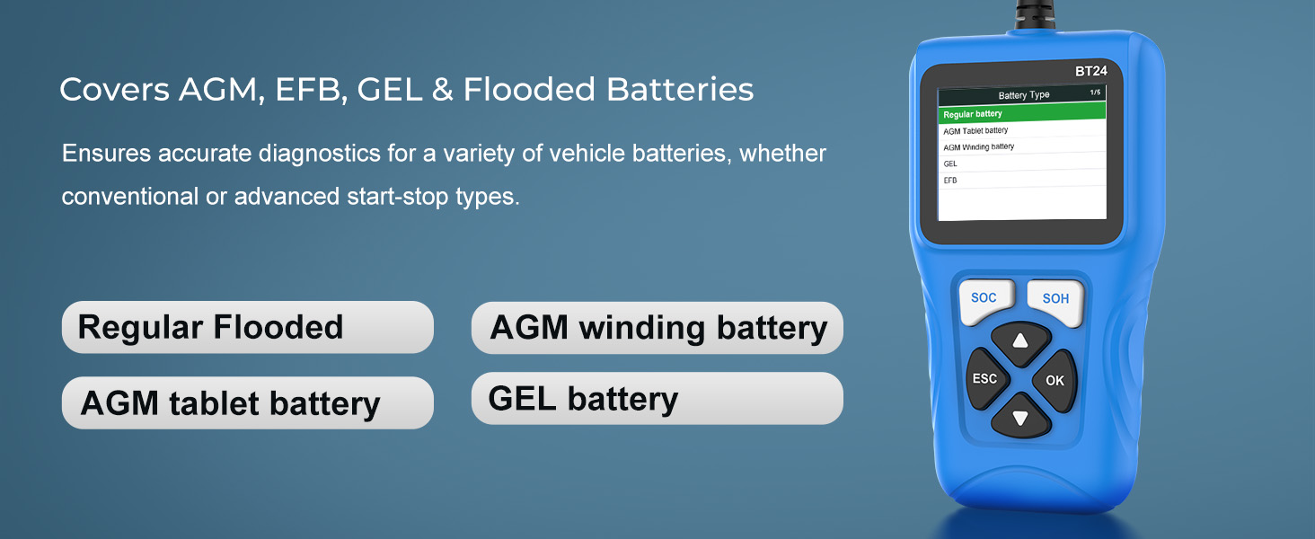all types of battery supported