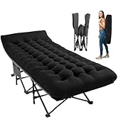 JEAREY Camping Cot for Sleeping 28" Extra Wide, Heavy-Duty 1200D Oxford Foliding Cots for Adults ...