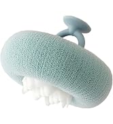 1Pcs Lightcyan Suction Cup Bath Ball, Sunflower Exfoliating Body Scrubber, Bath Sponges Bath Spon...