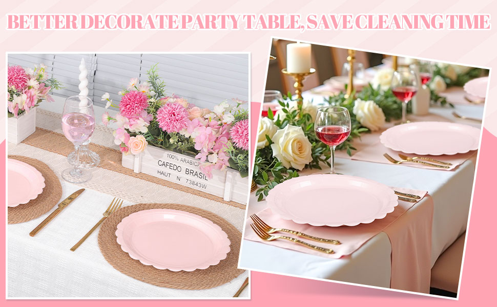 pink paper plates