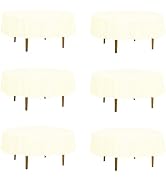 PLOYMONO 6 Pack Ivory Round Tablecloths for 120 Inch Tables - Circle Bulk Linen Polyester Fabric ...