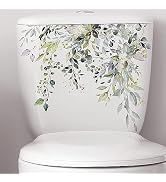 1Pc Green Plant Leaves Flowers Toilet Seat Lid Stickers Self-Adhesive Bathroom Wall Stickers Flor...