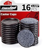 1 5/8" Round Reusable Felt Furniture Caster Cups with Carpet Bottom, Felt Furniture Sliders Floor...