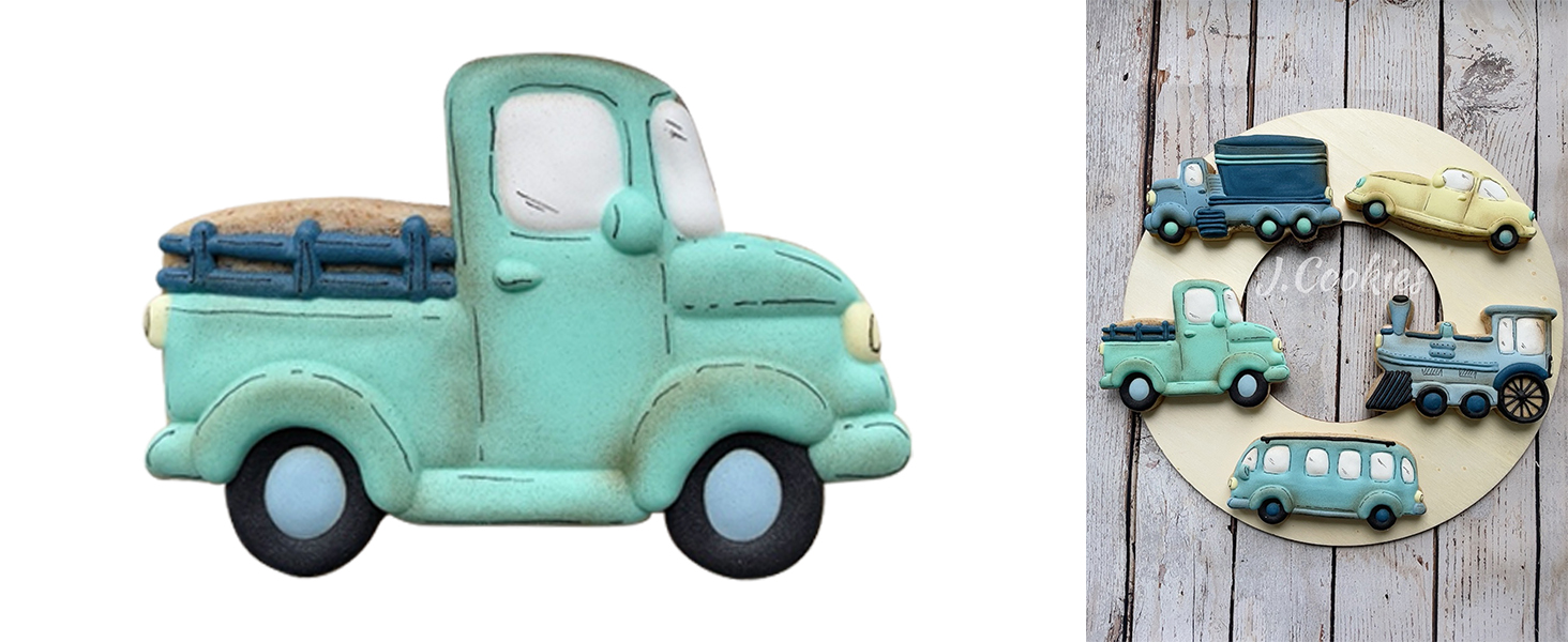 Decorated Vehicle Pick-up Truck cookies by J.Cookies.