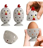 Silicone Egg Wash and Scrub Brusher 4PCS, Reusable Cute Chick-Shaped Cleaning Scrubber Tool for F...
