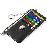 EcoVision RFID Blocking Slim Credit Card Holder Wallet with Zipper Money Pocket & Keychain, Slim ...