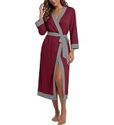 PrinStory Robes for Women Soft Kimono Bathrobe Lightweight Knit Sleepwear long Lounge Robes