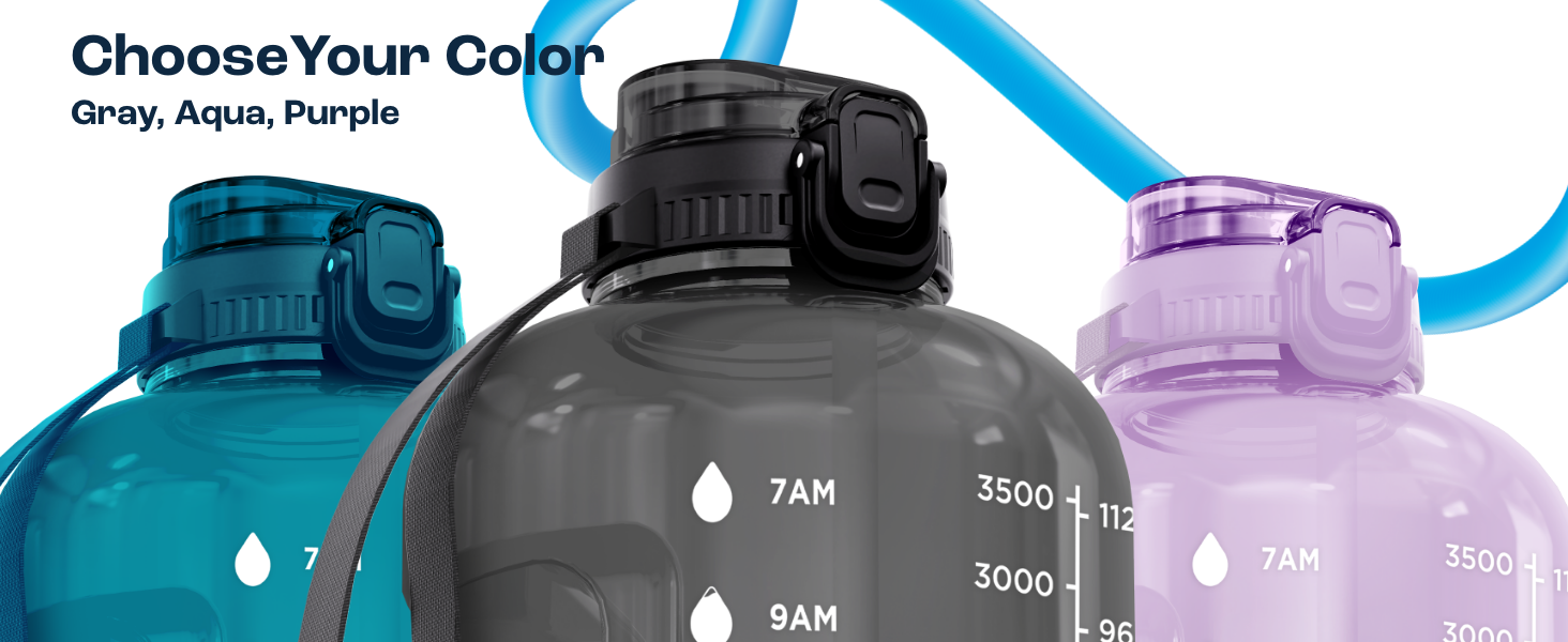 color options of the aquafit pp bottle 2 in 1 lid one gallon