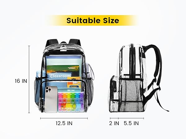 clear bookbag