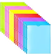 WOT I Heavy Duty Plastic Folders with Clear Front Pockets - 18PCS, Extra Thick Folders with Pocke...