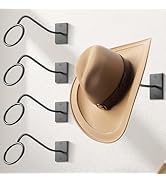 Cinati Cowboy Hat Rack for Wall, 4 Pack Cowboy Hat Holder Wall Mount, Western Rustic Metal Cowboy...