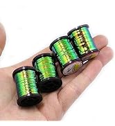 1PC Green Peacock Flat Tinsel 35 Yards Fly Tying Floss Thread Silky Yarns Fly Fishing Tying line ...