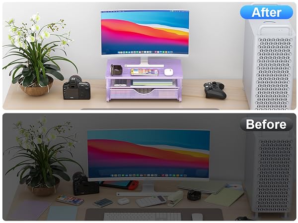 Purple laptop stand for desk