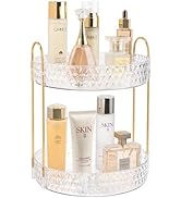 Anyoifax Rotating Makeup Organizer for Vanity, 2 Tier Perfume Skincare Storage for Women, Bathroo...