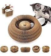 MAXTOOA Magnetic & Reversible Cat Cardboard Scratcher, Cat Toys for Indoor Cats, Collapsible Ball...