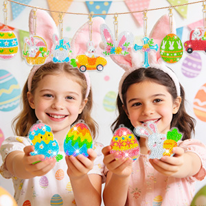 easter diamond painting keychain
