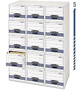 Bankers Box 6 Pack STOR/DRAWER STEEL PLUS Extra Space Saving Filing Cabinet, Stacks 5 High, Lette...