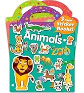 Walenced Reusable Sticker Book for Toddlers 2-4 Years, 3 Sets Stickers for Kids, Toddler Sticker ...