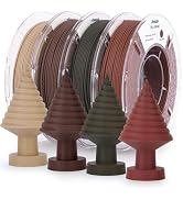 AMOLEN Wood PLA Filament Bundle 3D Printer Filament Wood Sets,Dark Walnut/White Oak/Cherrywood/Gr...