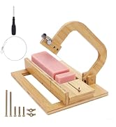 AHANDMAKER Wood Soap Cutters Adjustable Wire Slicer Wooden Base Cutting Tool for Handmade Soap Ma...