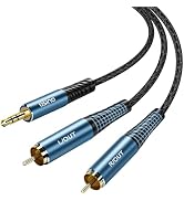 Tisino RCA to 3.5mm AUX Cable, 2 RCA Male to 1/8" TRS Headphone Jack Auxiliary Cable for Connecti...