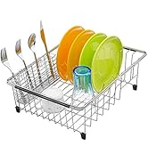 iPEGTOP Expandable Dish Drying Rack in Sink or Over Sink, Rustproof Stainless Steel Dish Drying R...