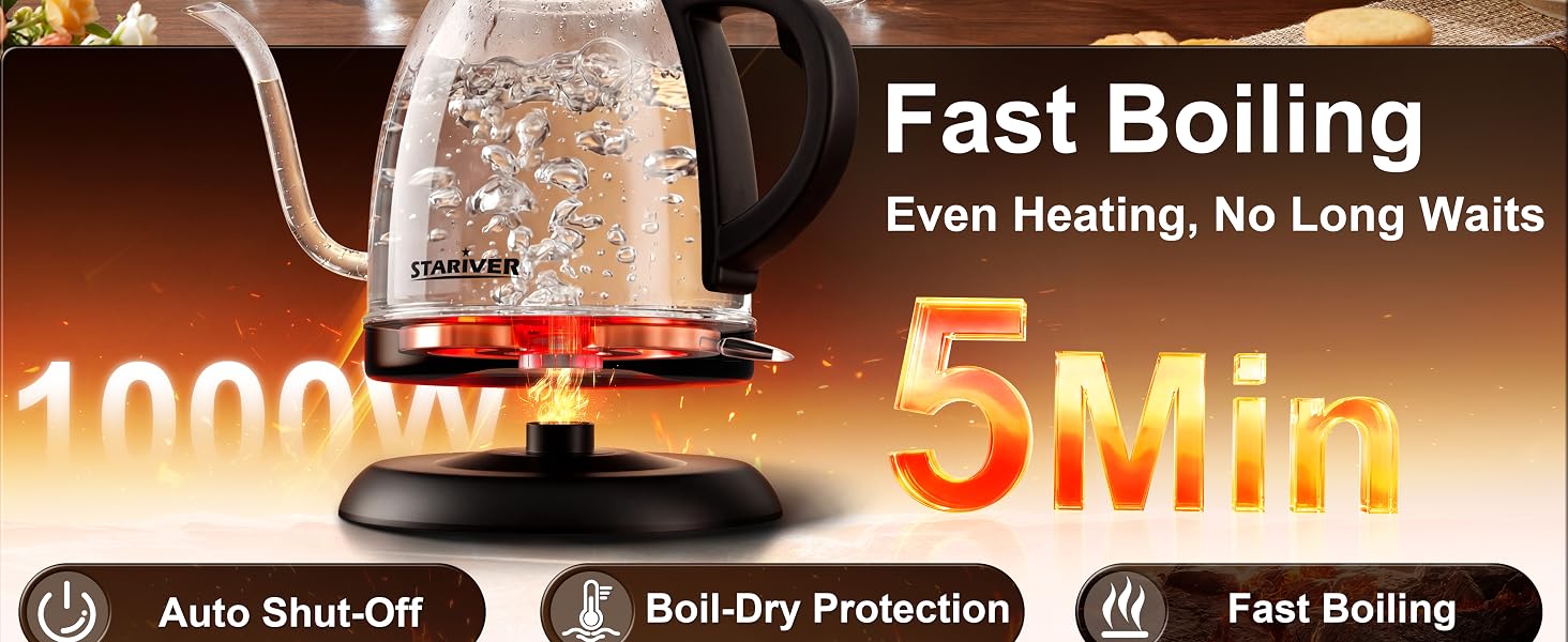 Auto Shut-Off Boil-Dry Protection Fast Boiling