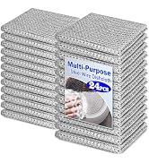 24 Pcs Multipurpose Wire Dishwashing Rag, 7.87" x 7.87" Non Scratch Wire Dishcloth, Double-Layer ...