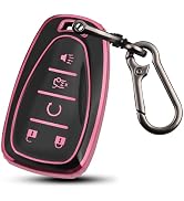 MILD EAST for Chevy Key Fob Cover with Keychain, Soft TPU Full Protection 5 Buttons Key Case for ...