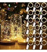 HXWEIYE 18 Pack Fairy Lights Battery Operated, 7ft 20LED Warm White Led Mini String Lights Mason ...