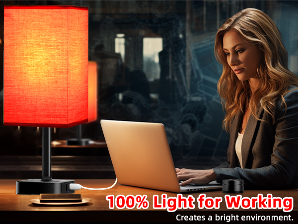 Bedroom Table Lamp with Remote Operation Control