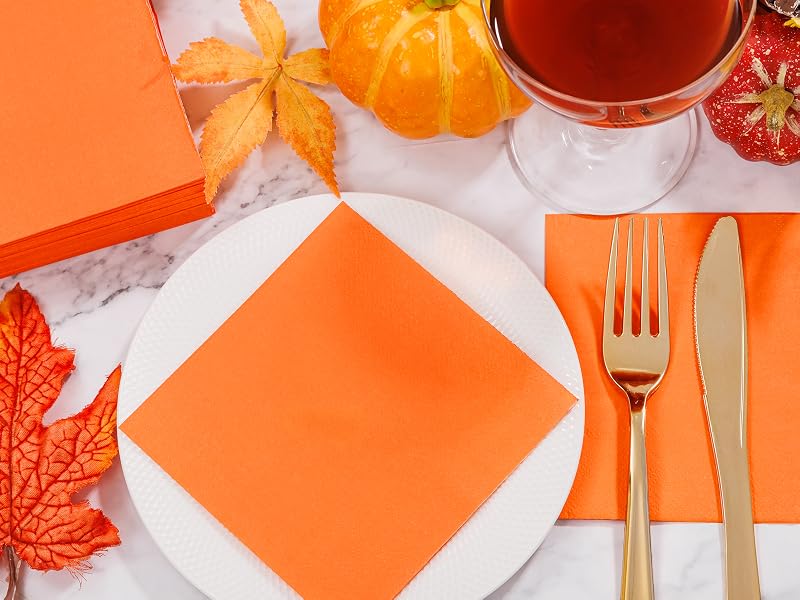 orange paper napkins