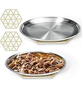 Stainless Steel Cat Dishes for Food and Water Bowls for Small Pets Relief of Whisker Fatigue -2 S...