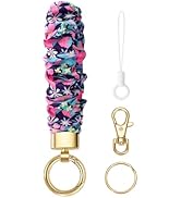 Junyuerly Stretchy Wristlet Keychain,Cute Key Chain for Car Keys,Scrunchie Key Ring Bracelet for ...