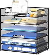 Daltack 6 Tier Paper Organizer for Desk, Paper Letter Tray Organizer for Desks, Mesh Desk File Or...
