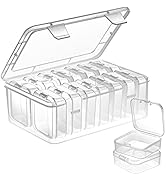 Mathtoxyz Small Bead Organizers, 15 Pieces Plastic Storage Cases Mini Clear Bead Storage Containe...