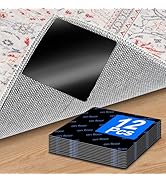 Premium Rug Grippers & Carpet Tape – 12PCS Square Anti-Slip Pads for Area Rugs, 3.9 Inch, Prevent...