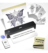 iDPRT Tattoo Stencil Printer,Wireless Thermal Tattoo Printer with 10pcs Tattoo Transfer Paper,Blu...