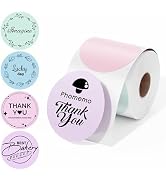 Phomemo 2 Inch Circle Thermal Labels, 400PCS Waterproof Thermal Stickers | Smudge-Proof Waterproo...