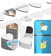 80PCS Sublimation Magnet Blanks Hearts Bulk Produnts 40 Pcs MDF Sublimation Blanks and 40Pcs Soft...